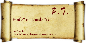 Poór Tamás névjegykártya